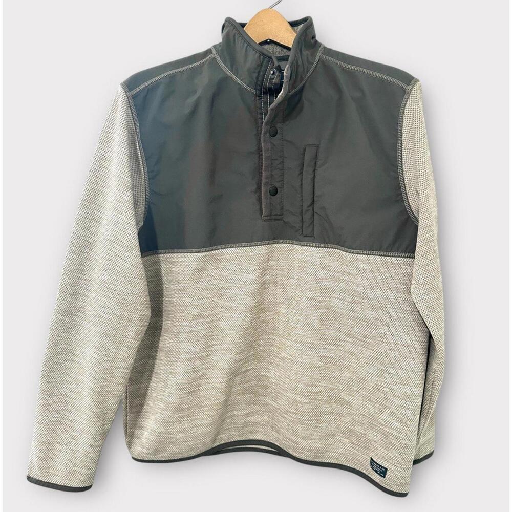 G.H. Bass & Co. Mens Jacket Snap Front Collared Long Sleeve Green and Tan Size L